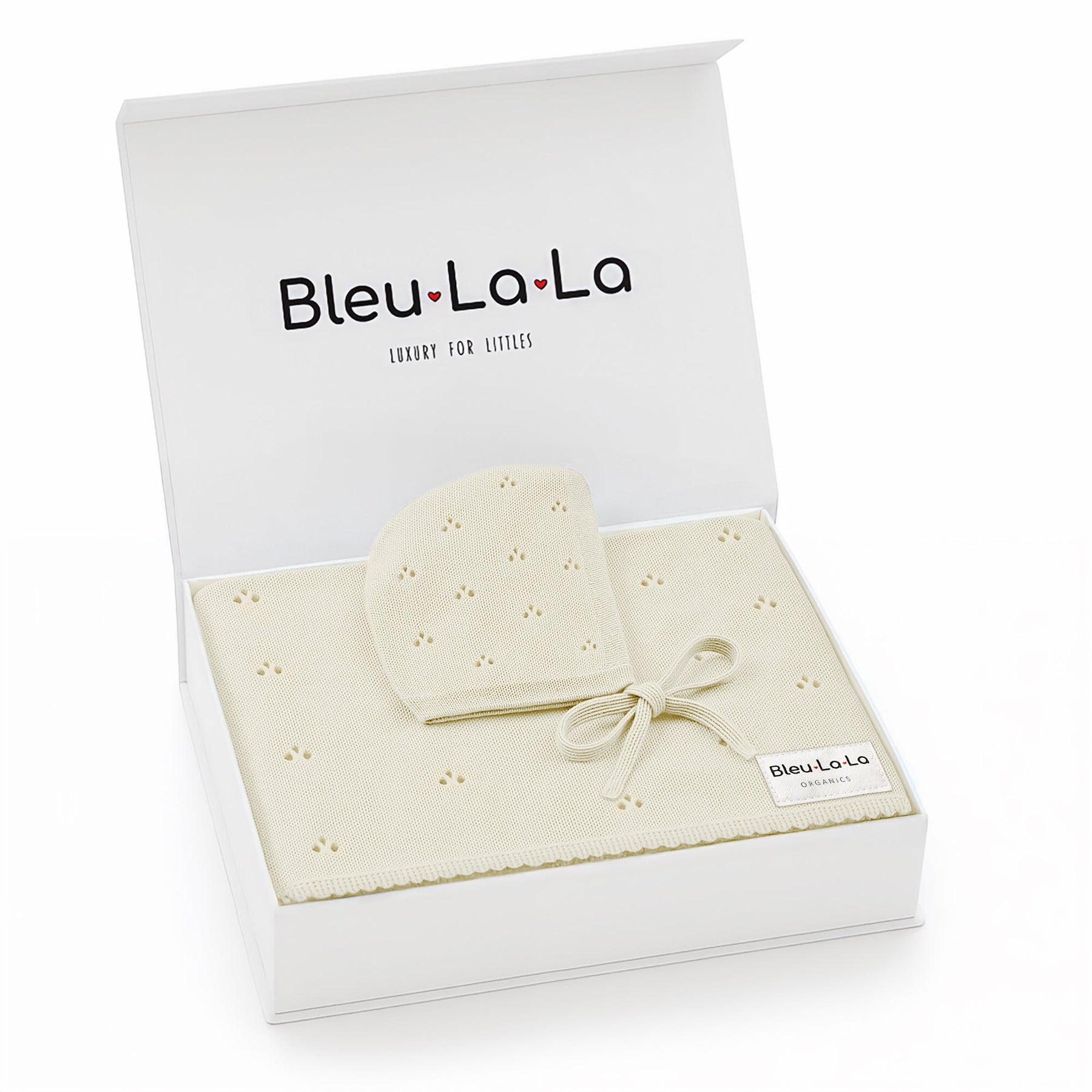 Organic Pointelle Swaddle Blanket + Hat Gift Set