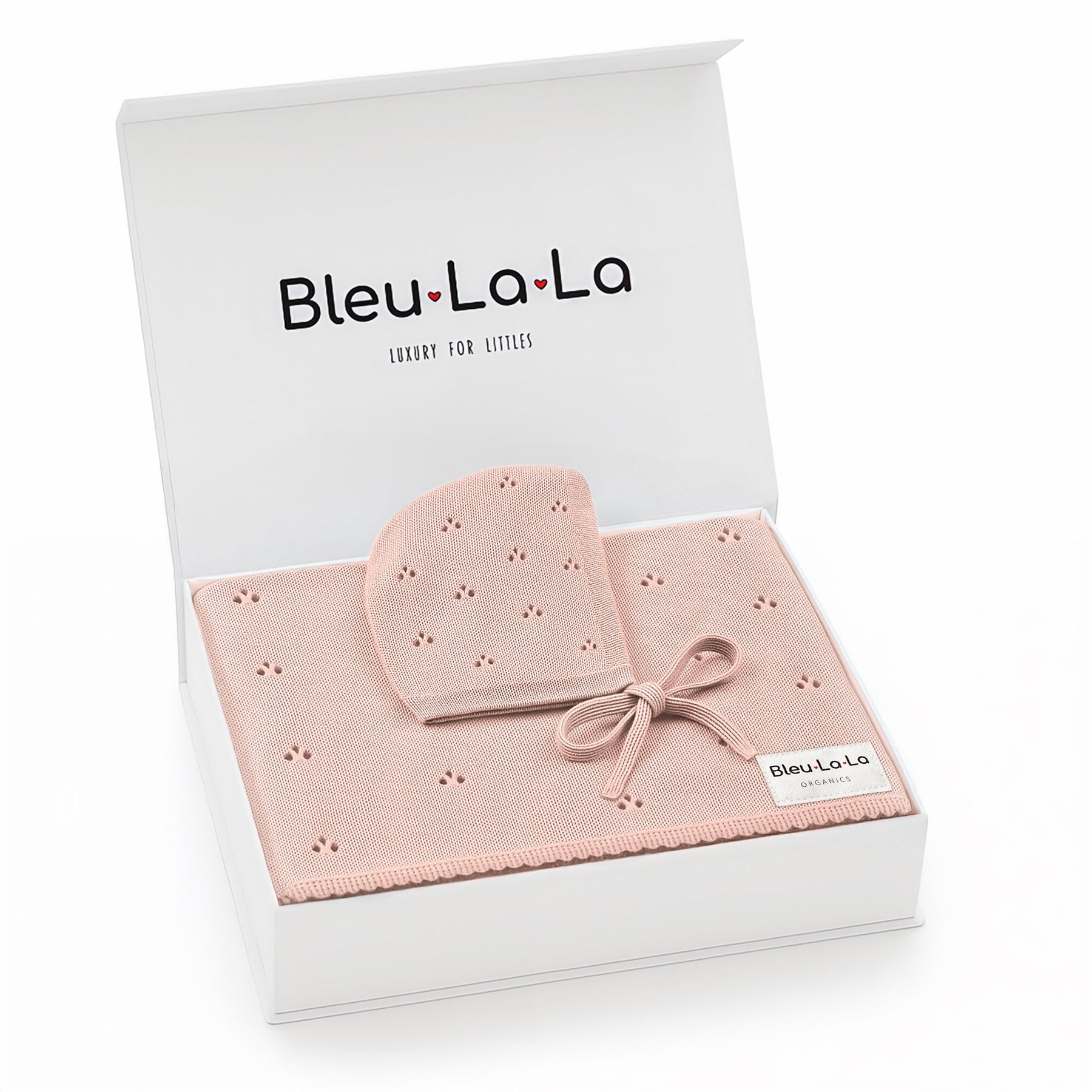 Organic Pointelle Swaddle Blanket + Hat Gift Set