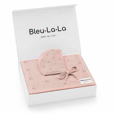 Organic Pointelle Swaddle Blanket + Hat Gift Set