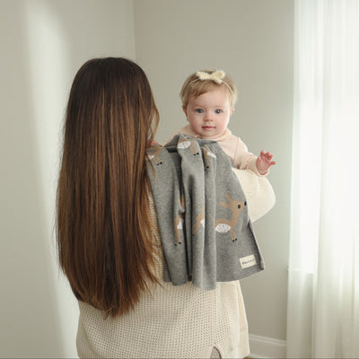 Whimsy Collection - Luxury 100% Cotton Knit Swaddle Baby Blanket