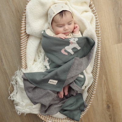 Whimsy Collection - Luxury 100% Cotton Knit Swaddle Baby Blanket