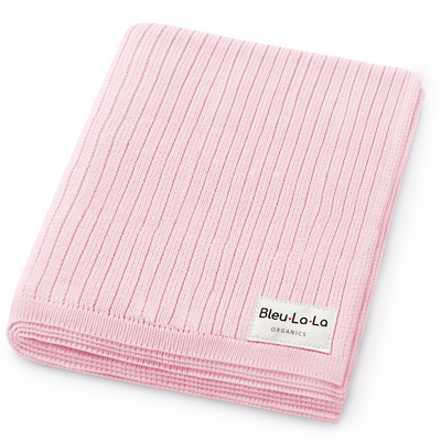 Organic Ribbed Knit Cotton Baby Blanket
