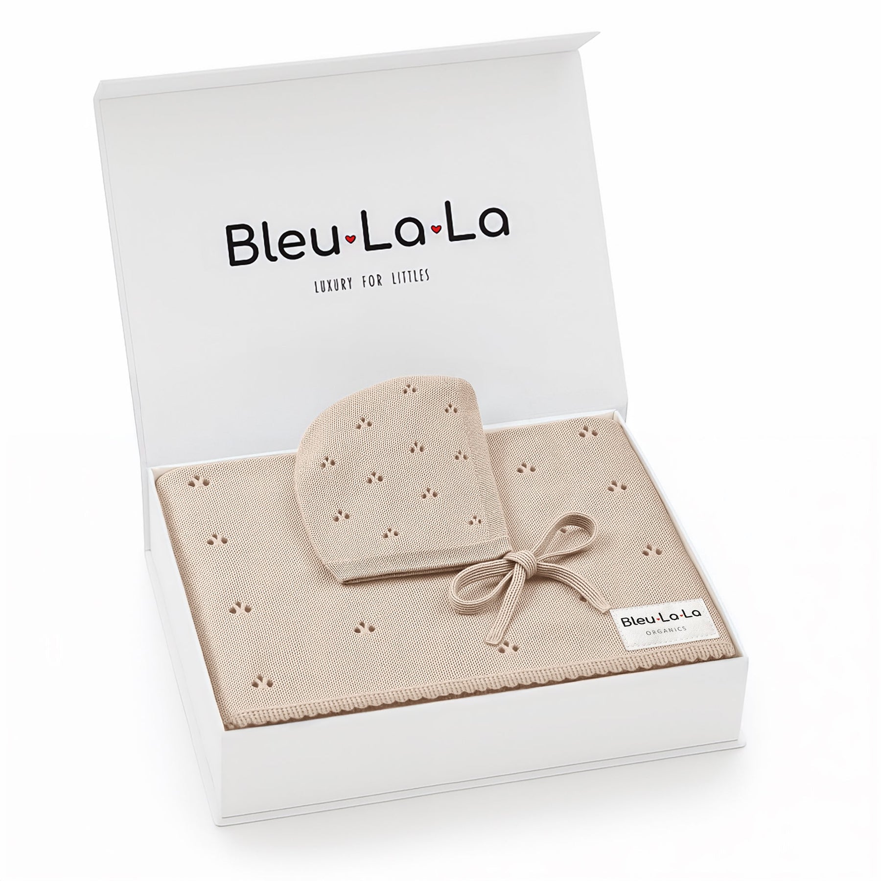 Organic Pointelle Swaddle Blanket + Hat Gift Set
