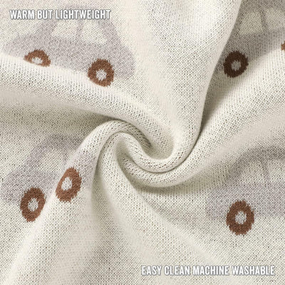 Whimsy Collection - Luxury 100% Cotton Knit Swaddle Baby Blanket