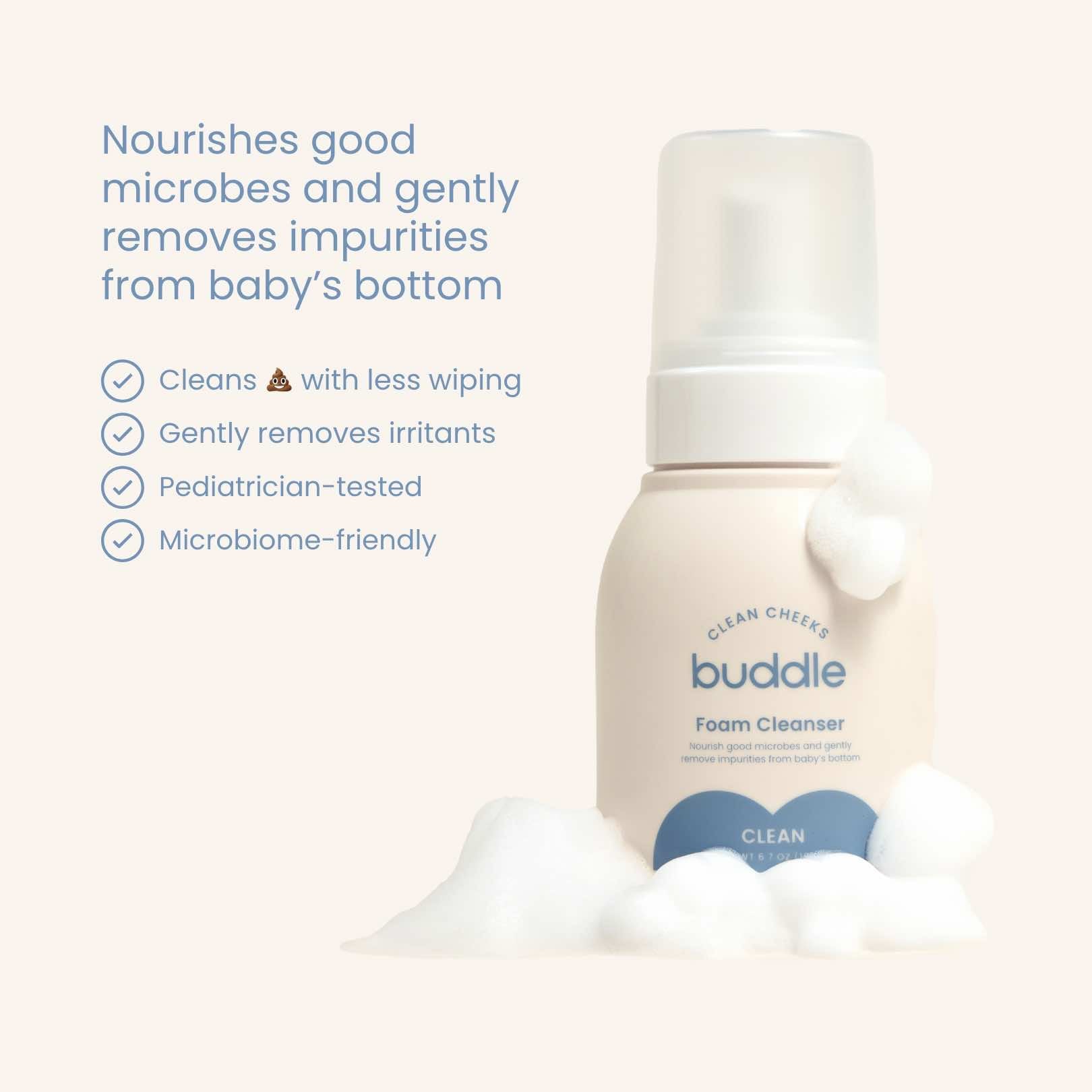 Buddle Clean Cheeks | Diaper Rash Foam Cleanser | Buddle Skincare