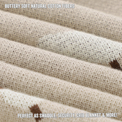 Whimsy Collection - Luxury 100% Cotton Knit Swaddle Baby Blanket