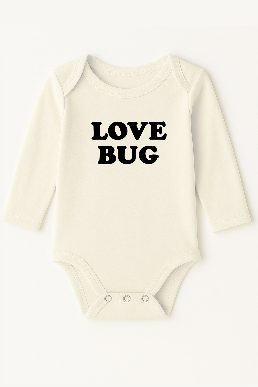 Love Bug Organic Cotton Baby Bodysuit Long Sleeve