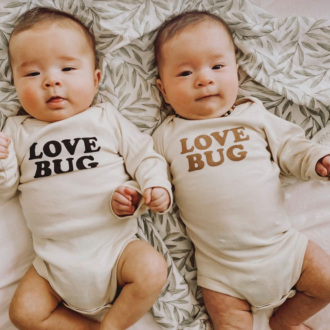Love Bug Organic Cotton Baby Bodysuit Long Sleeve