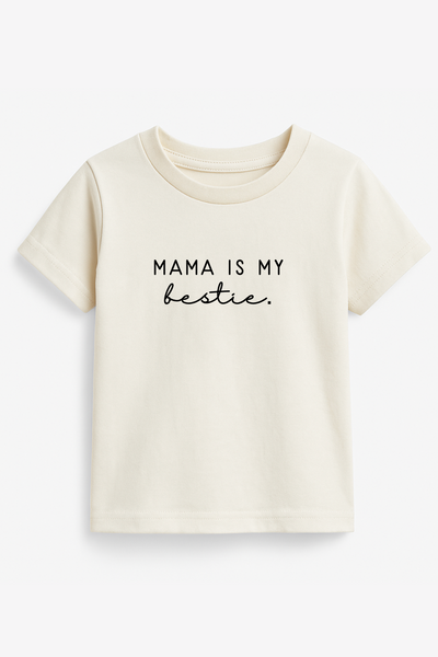 Mama Is My Bestie Organic Cotton Kids Graphic T-shirt