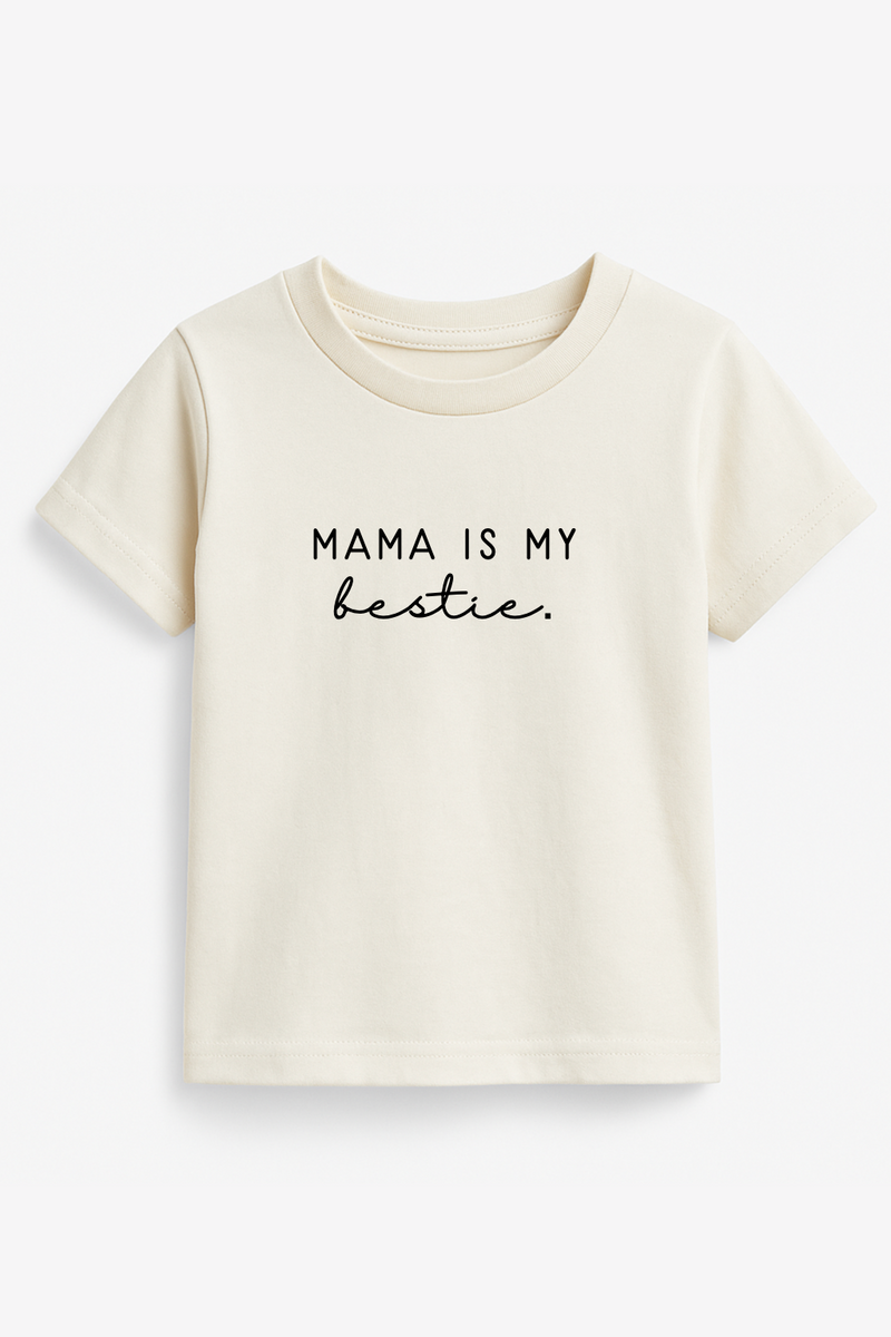Mama Is My Bestie Organic Cotton Kids Graphic T-shirt