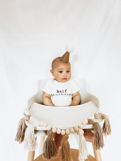 Half Birthday Organic Cotton Baby Bodysuit Short Sleeve