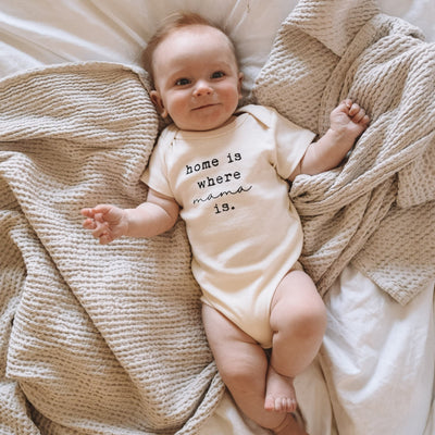 Home is Where Mama is - Organic Short Sleeve Baby Bodysuit