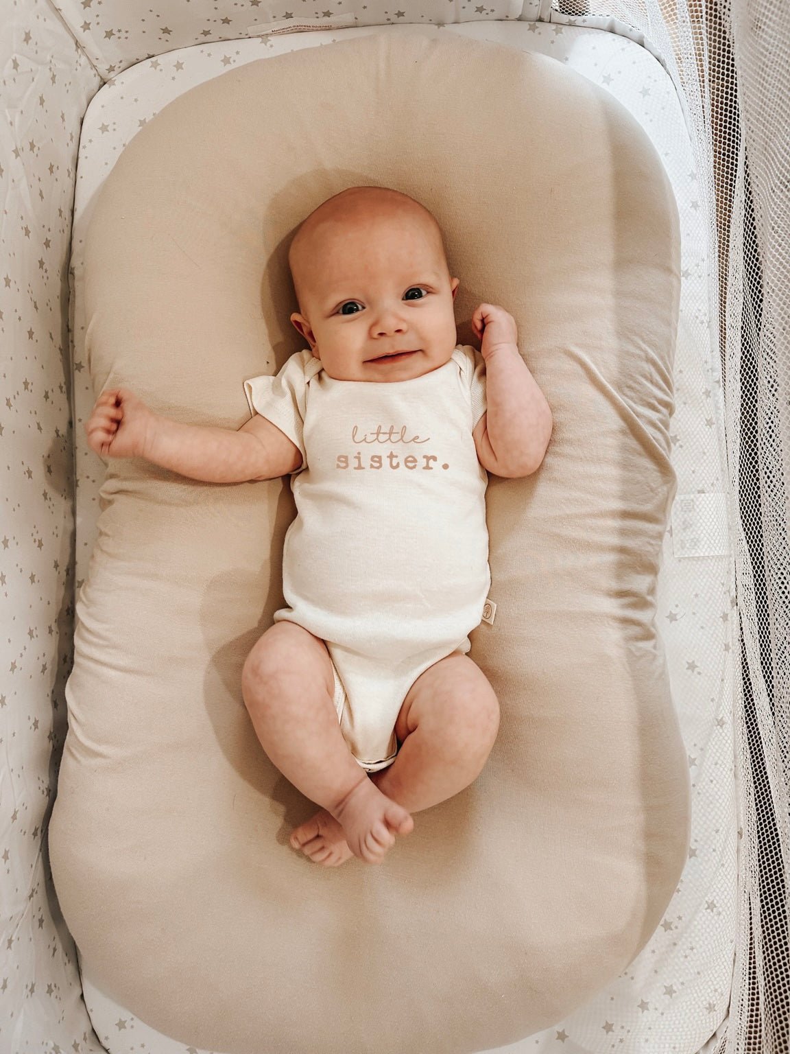 Little Sister Clay Organic Cotton Short Sleeve Baby Bodysuit