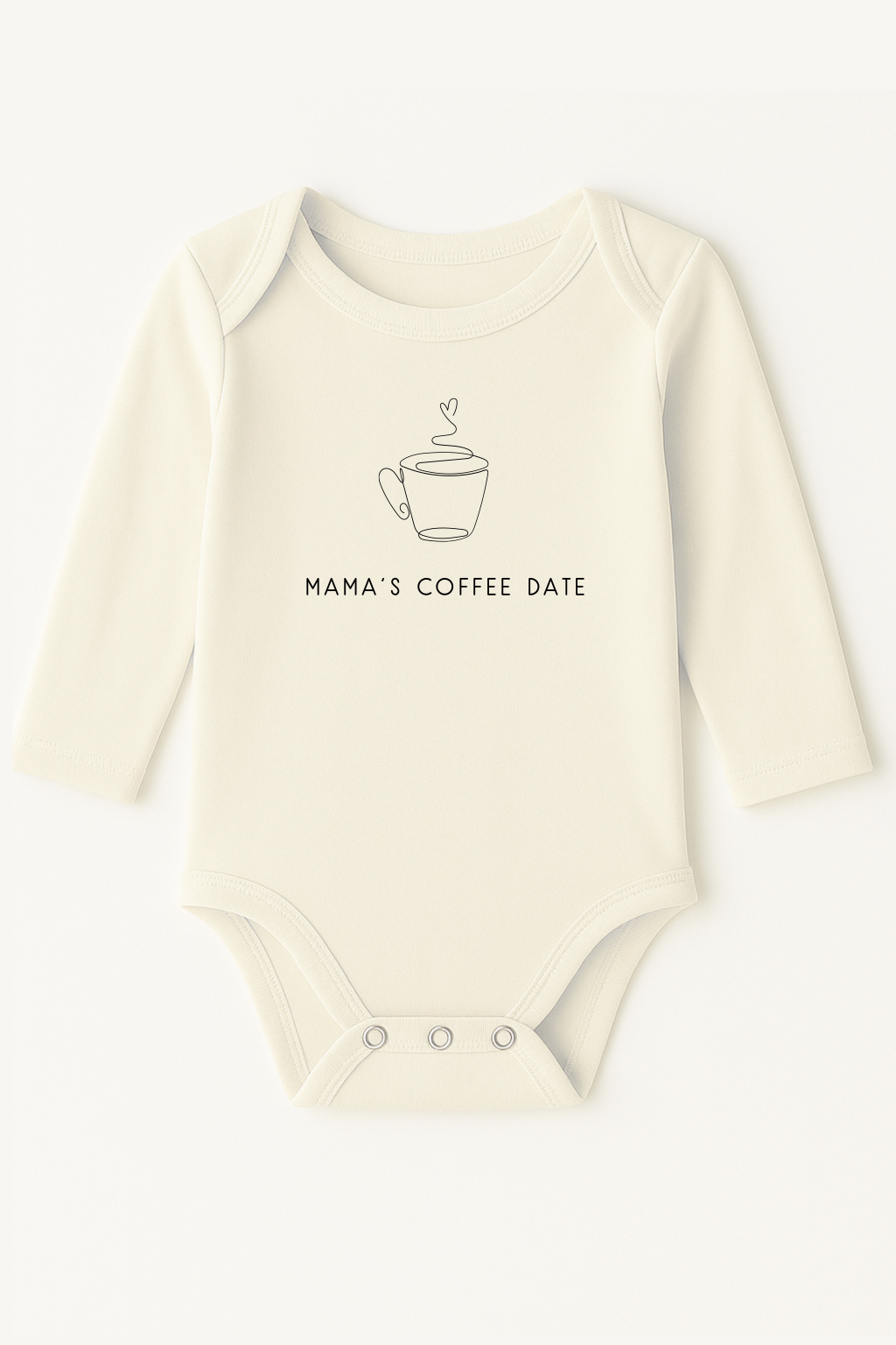 Mama's Coffee Date Organic Cotton Baby Bodysuit Long Sleeve