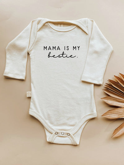 Mama is My Bestie Organic Cotton Baby Bodysuit Long Sleeve