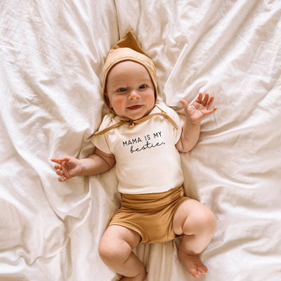 Mama is my Bestie Organic Cotton Baby Bodysuit Short Sleeve