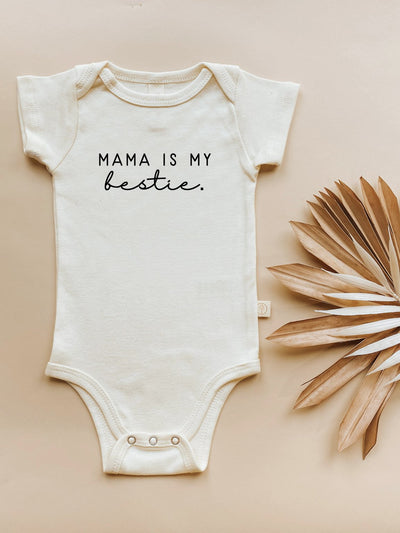 Mama is my Bestie Organic Cotton Baby Bodysuit Short Sleeve