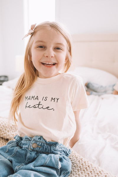 Mama Is My Bestie Organic Cotton Kids Graphic T-shirt