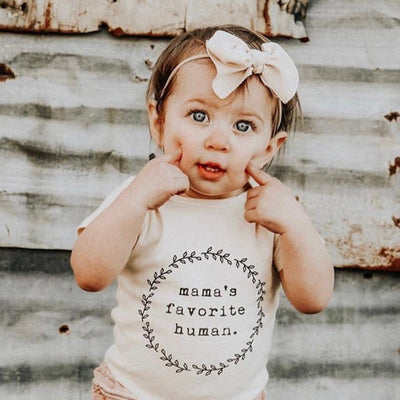 Mama's Favorite Human Organic Cotton Baby Bodysuit Short Sleeve