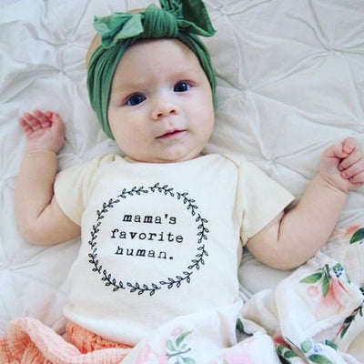 Mama's Favorite Human Organic Cotton Baby Bodysuit Short Sleeve