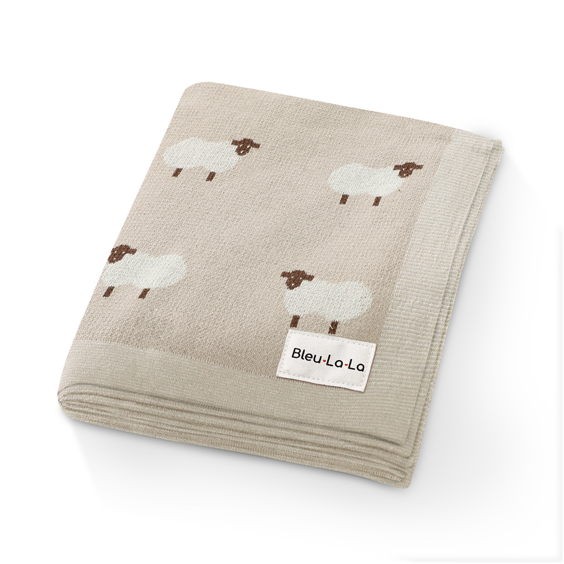 Sheep Knit Receiving Baby Blanket