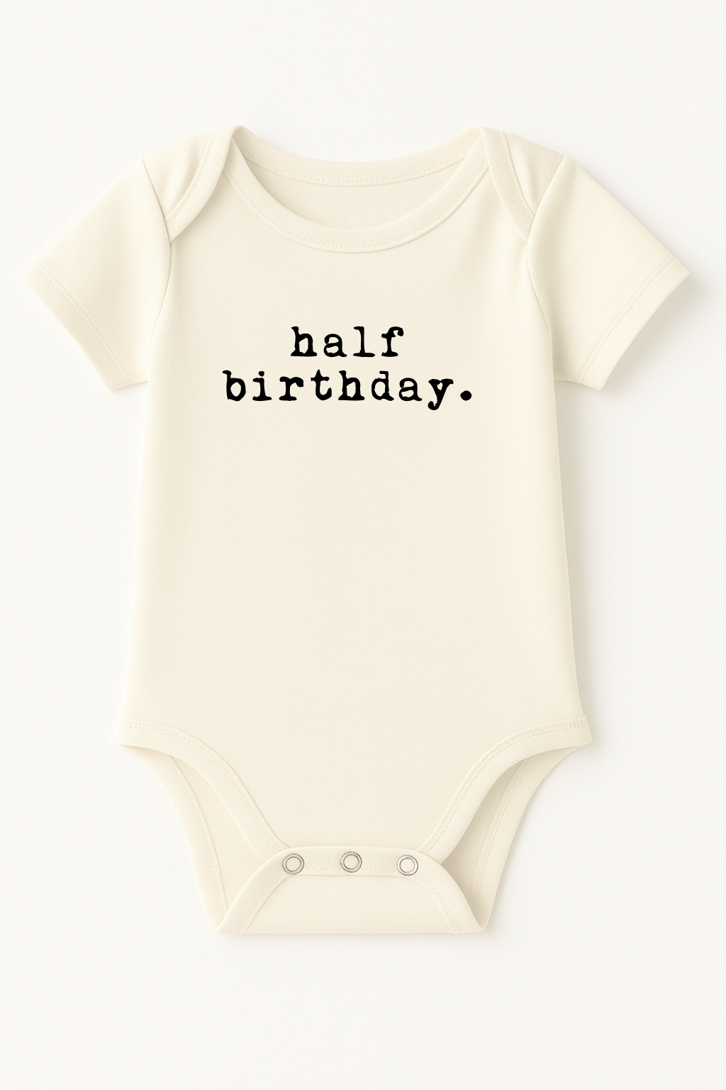 Half Birthday Organic Cotton Baby Bodysuit Short Sleeve