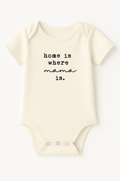 Home is Where Mama is - Organic Short Sleeve Baby Bodysuit