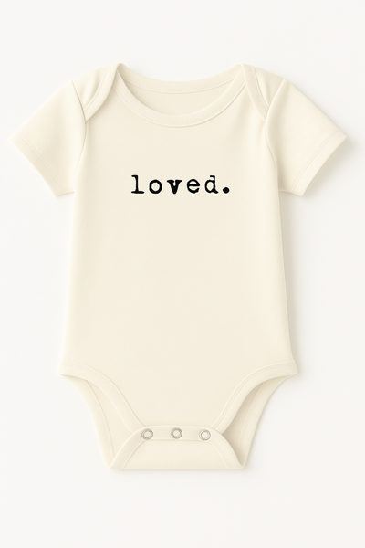 Loved. Organic Cotton Baby Bodysuit Short Sleeve