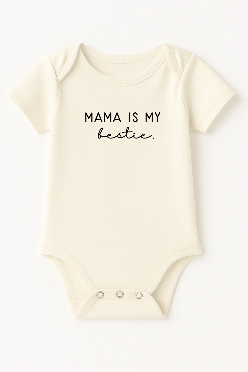 Mama is my Bestie Organic Cotton Baby Bodysuit Short Sleeve