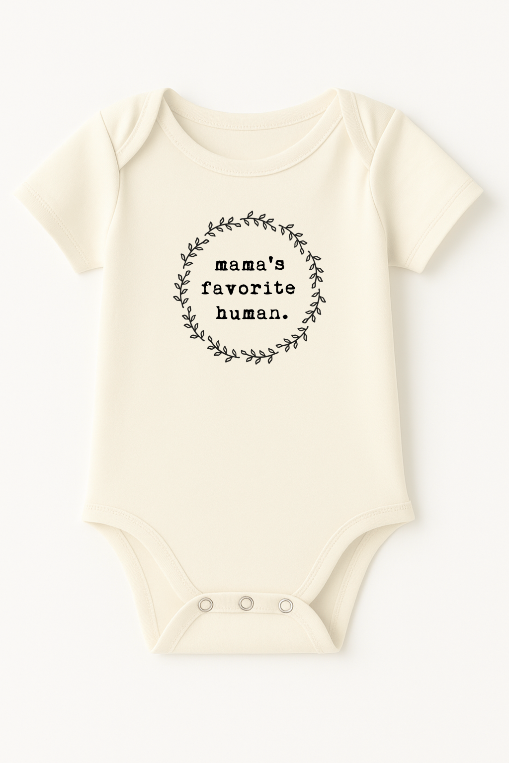 Mama's Favorite Human Organic Cotton Baby Bodysuit Short Sleeve